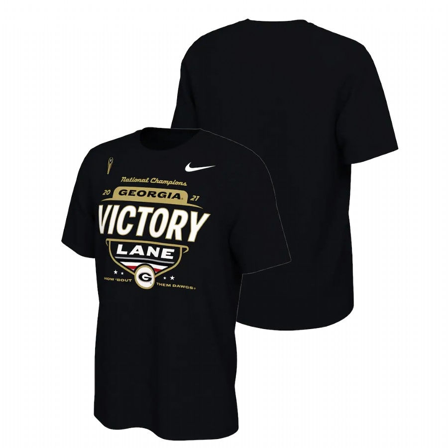 Georgia Bulldogs Men's NCAA Black Champions 2021 CFP National Locker Room College Football T-Shirt WOY6549AN